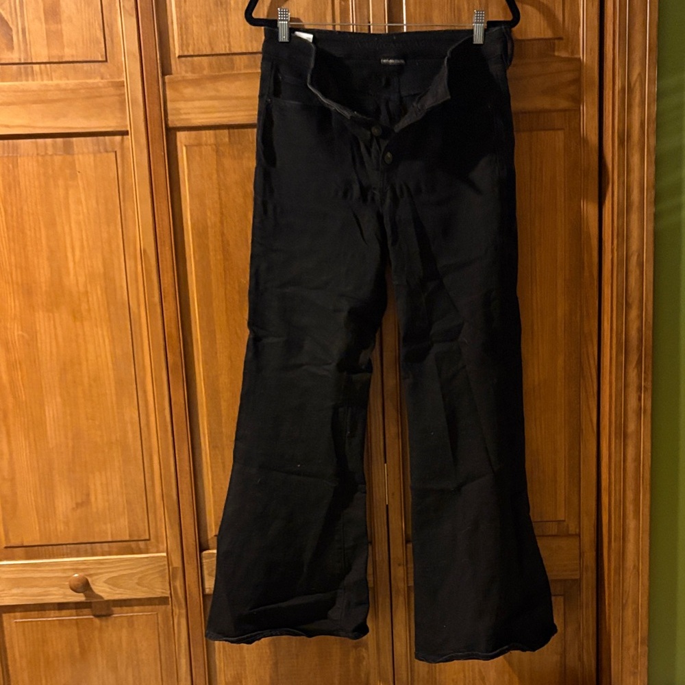 American Eagle Outfitters Black Flare Jeans size 12 Button Fly